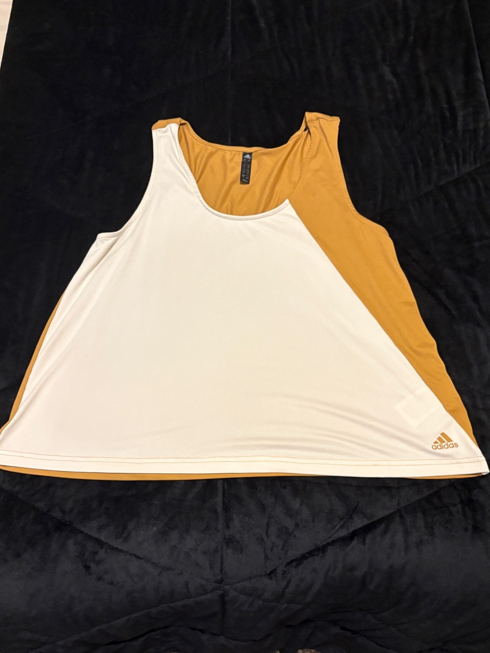 adidas Women’s White and Mustard Yellow Performance Tank